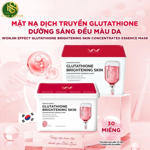  Mặt nạ dạng rút WONJIN Glutathione Brightening Skin 30 miếng