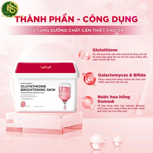  Mặt nạ dạng rút WONJIN Glutathione Brightening Skin 30 miếng