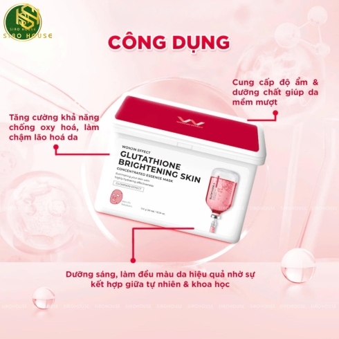 Mặt nạ dạng rút WONJIN Glutathione Brightening Skin 30 miếng