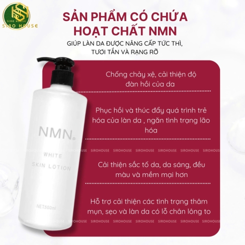 Nước cân bằng NMN White Skin Lotion 500mL