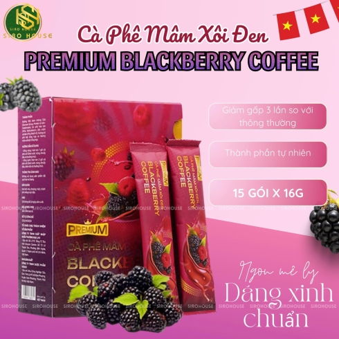 Cà phê giảm cân mâm xôi đen Premium Blackberry Coffee 15 gói x 16g