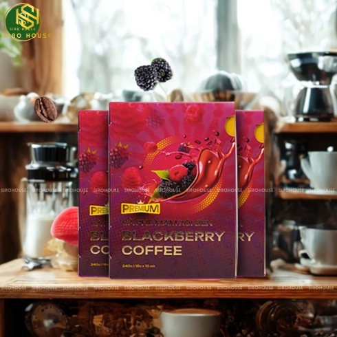 Cà phê giảm cân mâm xôi đen Premium Blackberry Coffee 15 gói x 16g