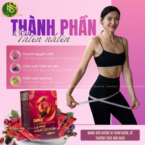 Cà phê giảm cân mâm xôi đen Premium Blackberry Coffee 15 gói x 16g