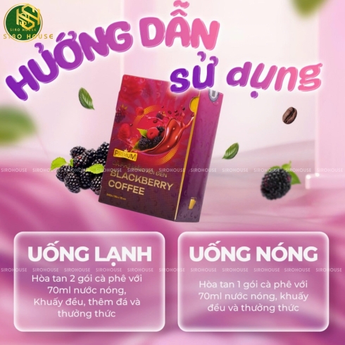 Cà phê giảm cân mâm xôi đen Premium Blackberry Coffee 15 gói x 16g